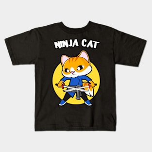 Funny Ninja Cat Cats Lover Gift Kids T-Shirt